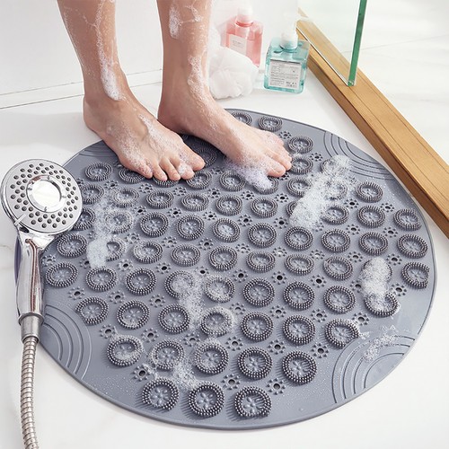 Round bathroom shower - bathroom, mat